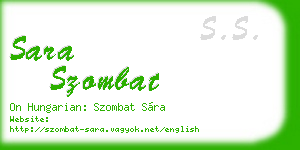 sara szombat business card